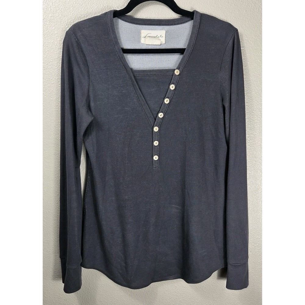 Loomstate Organic Cotton‎ Gray Long Sleeve Henley Top Women's Size L